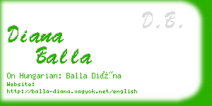 diana balla business card